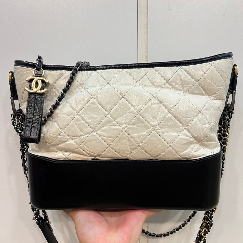 Chanel Black and Cream hobo bag